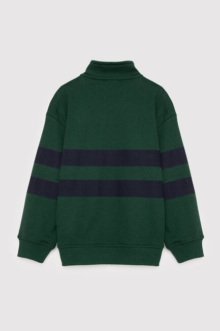 Erkek Çocuk Çizgili Logo Sweat 6S10197-71932 Yeşil  (2)