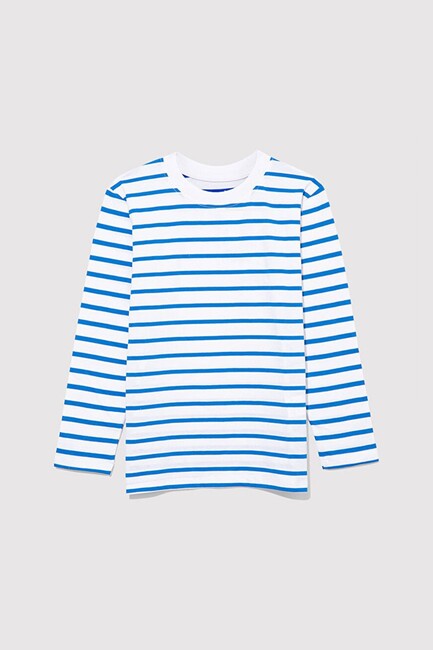 Erkek Çocuk Çizgili Uzun Kol Tişört 6610211-83142 Mavi (1)