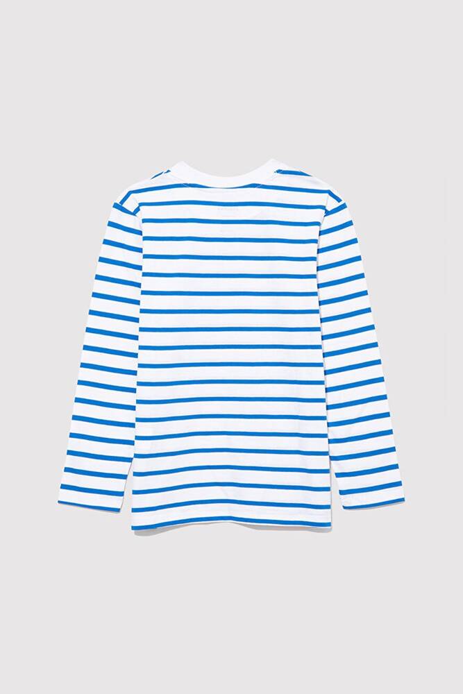 Erkek Çocuk Çizgili Uzun Kol Tişört 6610211-83142 Mavi 
