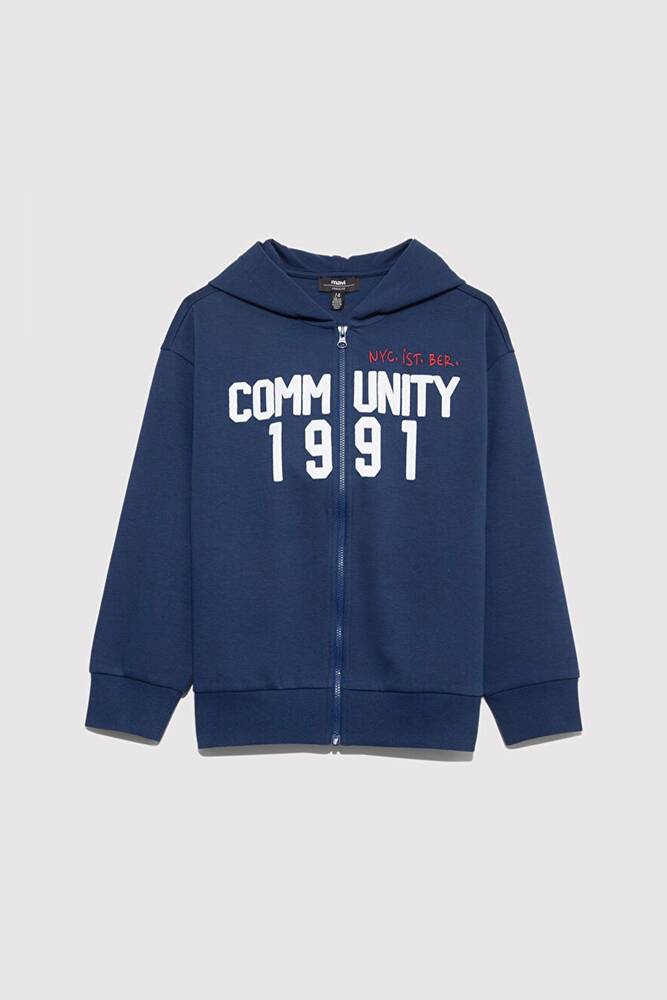 Erkek Çocuk Communıty 1991 Baskılı Fermuarlı Sweat 6S10119-70721 Lacivert 
