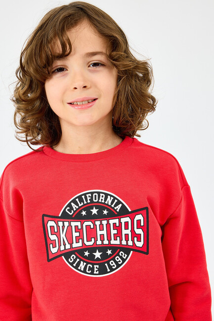 Erkek Çocuk Crewneck Sweat SK2520017-3449 Kırmızı - Thumbnail