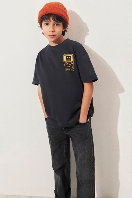 Erkek Çocuk Everyday Baskılı Tişört 6610257-70087 Gri (1)