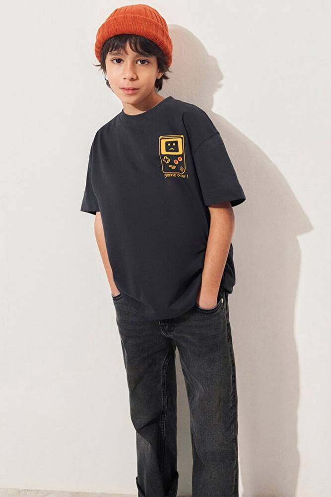 Erkek Çocuk Everyday Baskılı Tişört 6610257-70087 Gri 