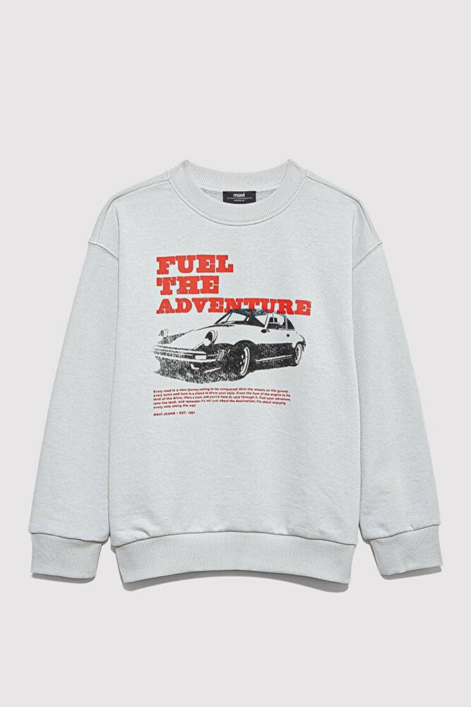 Erkek Çocuk Fuel The Adventure Baskılı Sweat 6S10126-90782 Gri 