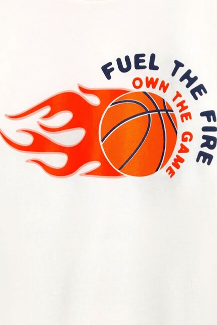 Erkek Çocuk Fuel The Fıre Baskılı Tişört 6610459-70057 Ekru (3)