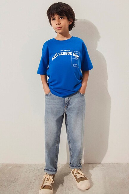 Erkek Çocuk Game Day Baskılı Tişört 6610265-82491 Mavi (1)