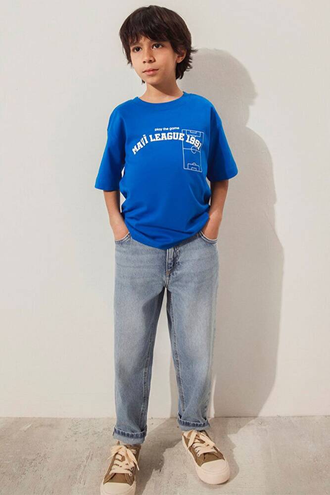Erkek Çocuk Game Day Baskılı Tişört 6610265-82491 Mavi 