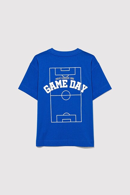Erkek Çocuk Game Day Baskılı Tişört 6610265-82491 Mavi - Thumbnail
