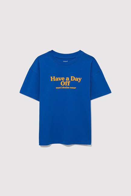 Erkek Çocuk Have a Day Baskılı Tişört 6610277-82491 Mavi (3)