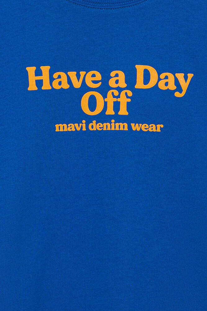 Erkek Çocuk Have a Day Baskılı Tişört 6610277-82491 Mavi 