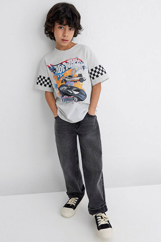 Erkek Çocuk Hot Wheels Baskılı Tişört 6610303-80618 Gri 