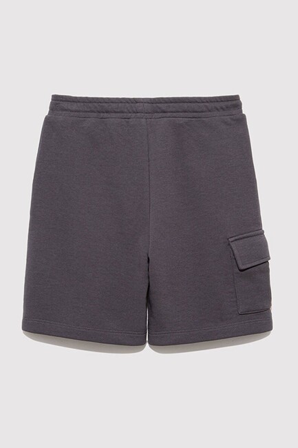 Erkek Çocuk Kargo Cepli Örme Şort 6410013-70087 Gri - Thumbnail