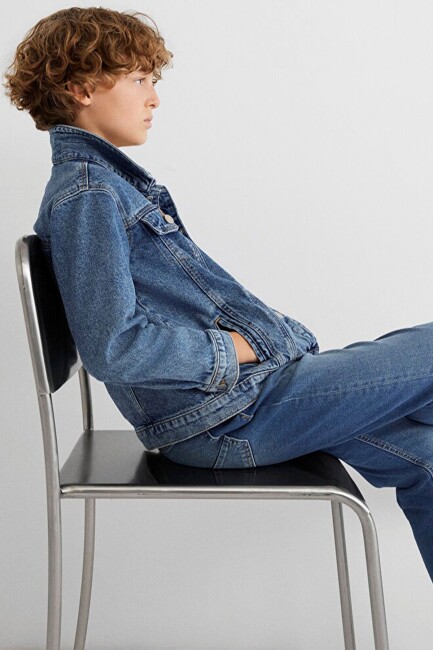 Erkek Çocuk Ken 90lar Jean Ceket 6110001-86708 Mavi  (1)