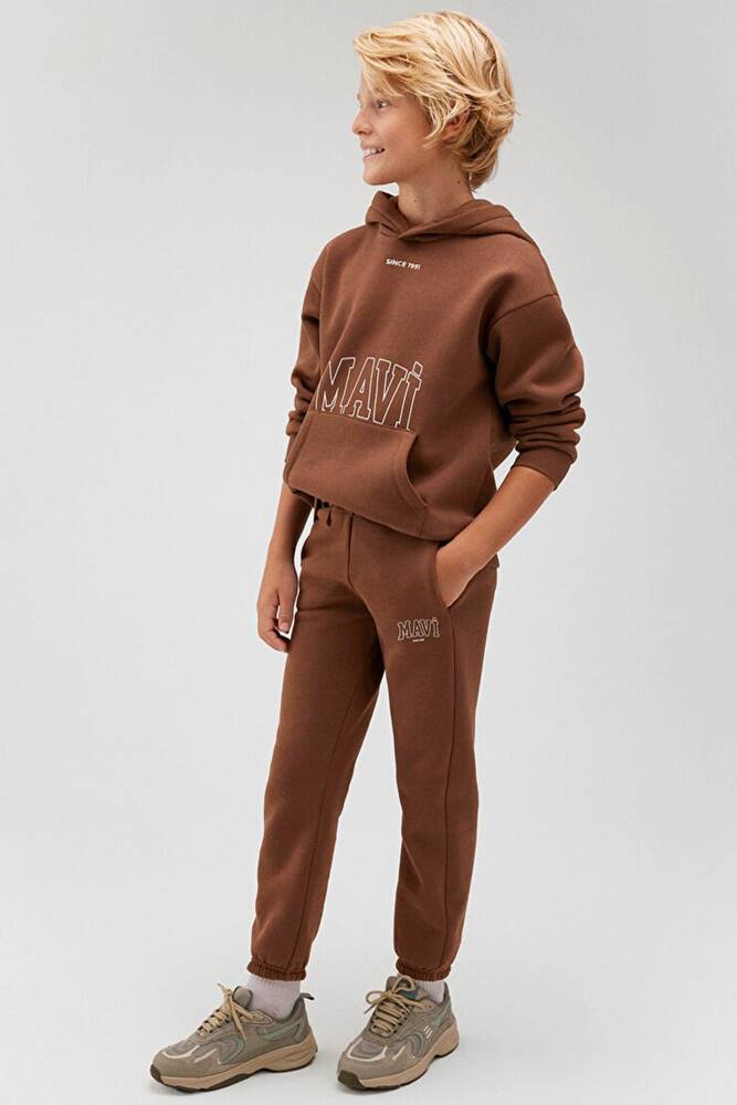 Erkek Çocuk Logo Baskılı Eşofman Altı 6010009-70243 Kahve 