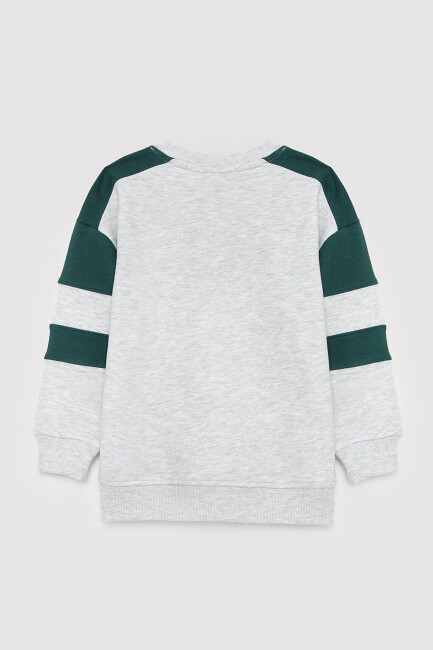Erkek Çocuk Logo Çizgili Sweat 6S10186-88467 Gri  (2)
