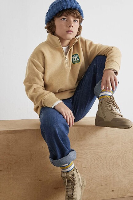 Erkek Çocuk M Armalı Sweat 6S10153-83859 Bej (2)