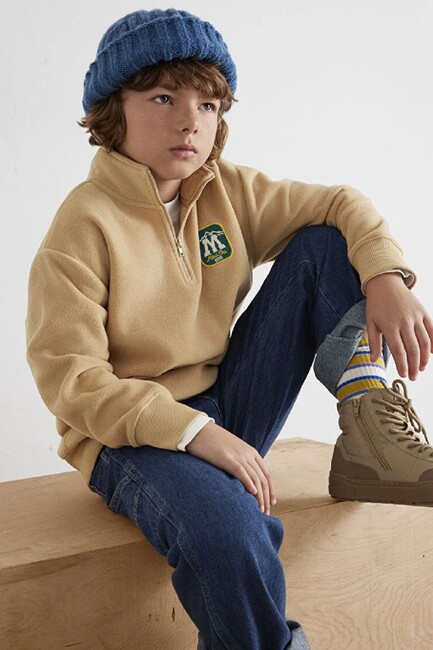 Erkek Çocuk M Armalı Sweat 6S10153-83859 Bej (3)