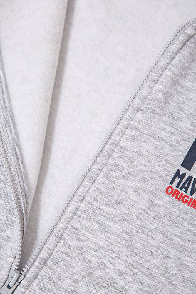 Erkek Çocuk Mavi 91 Baskılı Fermuarlı Sweat 6S10138-88467 Gri 