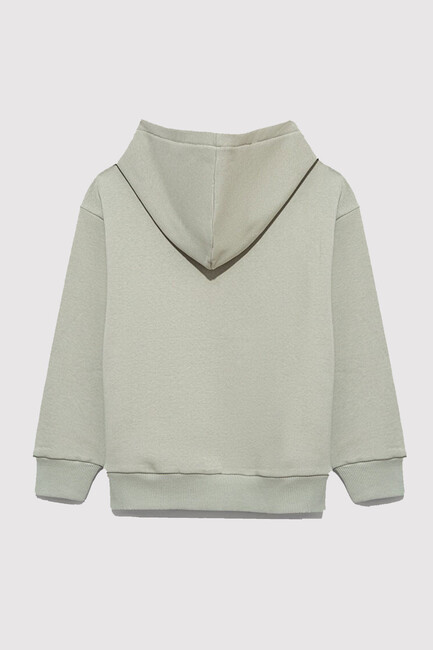 Erkek Çocuk Mavi Baskılı Kapüşonlu Sweat 6610110-70155 Yeşil - Thumbnail