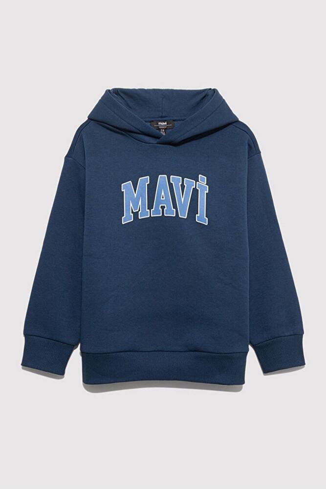 Erkek Çocuk Mavi Baskılı Kapüşonlu Sweat 6610110-70720 Lacivert 