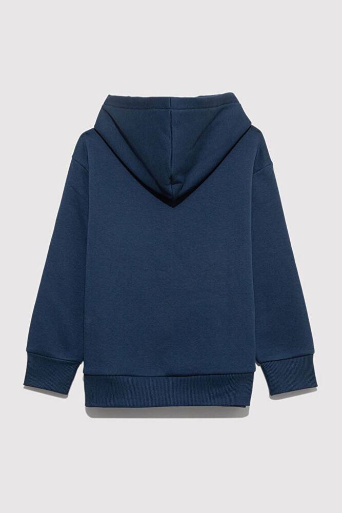 Erkek Çocuk Mavi Baskılı Kapüşonlu Sweat 6610110-70720 Lacivert 