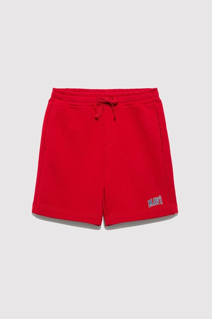 Erkek Çocuk Mavi Baskılı Örme Şort 6410003-70464 Kırmızı (1)