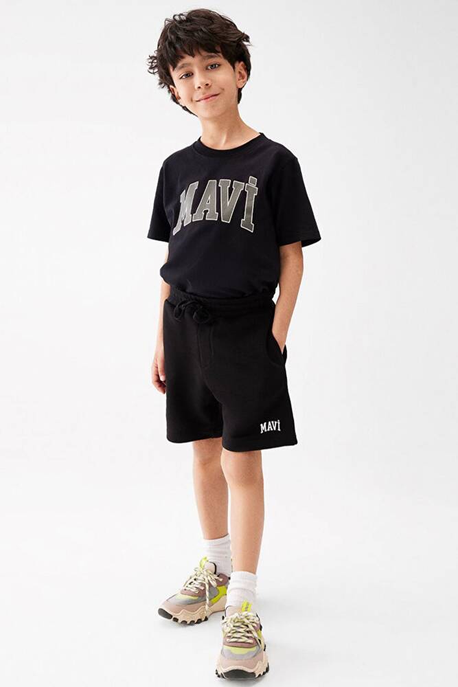 Erkek Çocuk Mavi Baskılı Örme Şort 6410003-900 Siyah 
