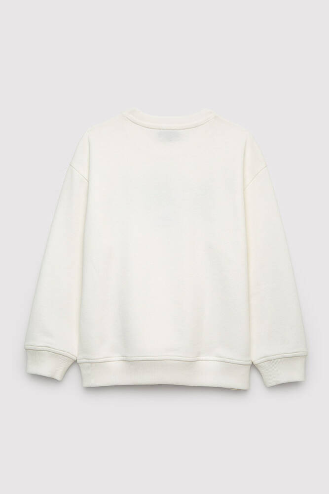Erkek Çocuk Mavi Baskılı Sweat 6S10218-70057 Ekru 