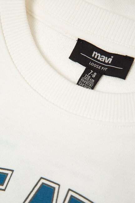 Erkek Çocuk Mavi Baskılı Sweat 6S10218-70057 Ekru - Thumbnail