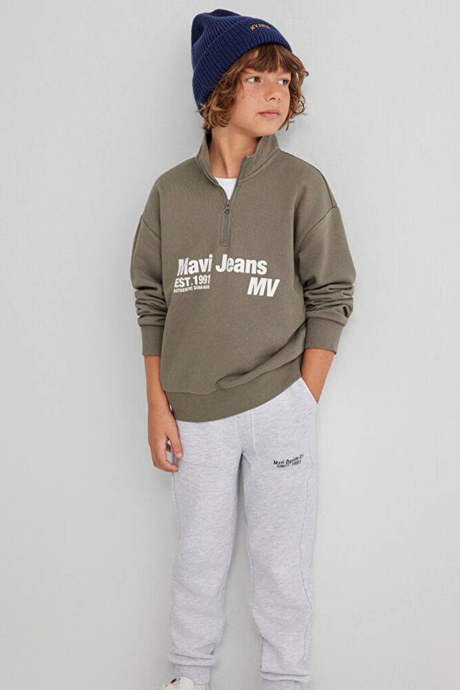 Erkek Çocuk Mavi Jeans Baskılı Sweat 6S10142-86961 Yeşil 