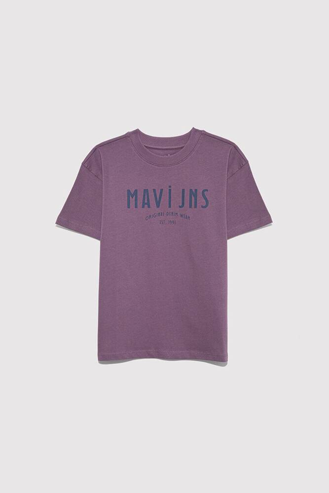 Erkek Çocuk Mavi Jns Baskılı Tişört 6610396-70656 Mor 