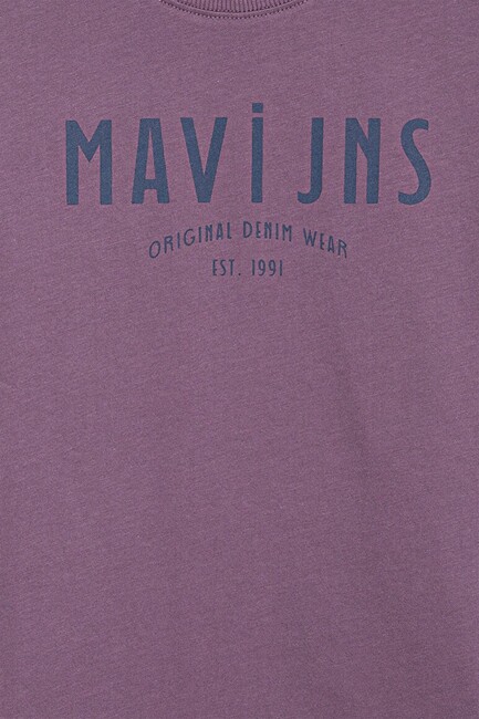 Erkek Çocuk Mavi Jns Baskılı Tişört 6610396-70656 Mor (3)
