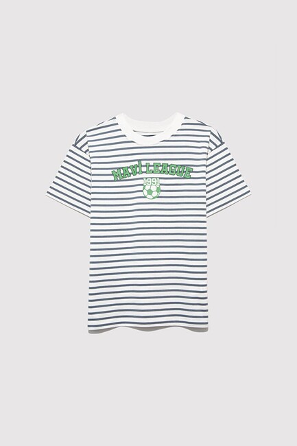 Erkek Çocuk Mavi League Baskılı Tişört 6610264-89187 Gri (1)