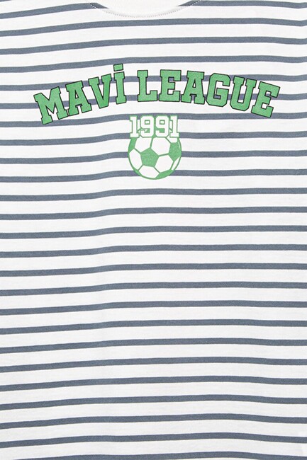 Erkek Çocuk Mavi League Baskılı Tişört 6610264-89187 Gri (3)
