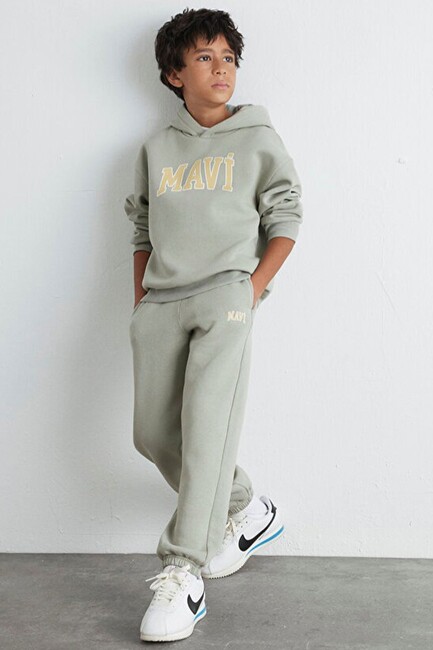 Erkek Çocuk Mavi Logo Baskılı Eşofman 6010000-70155 Yeşil (2)