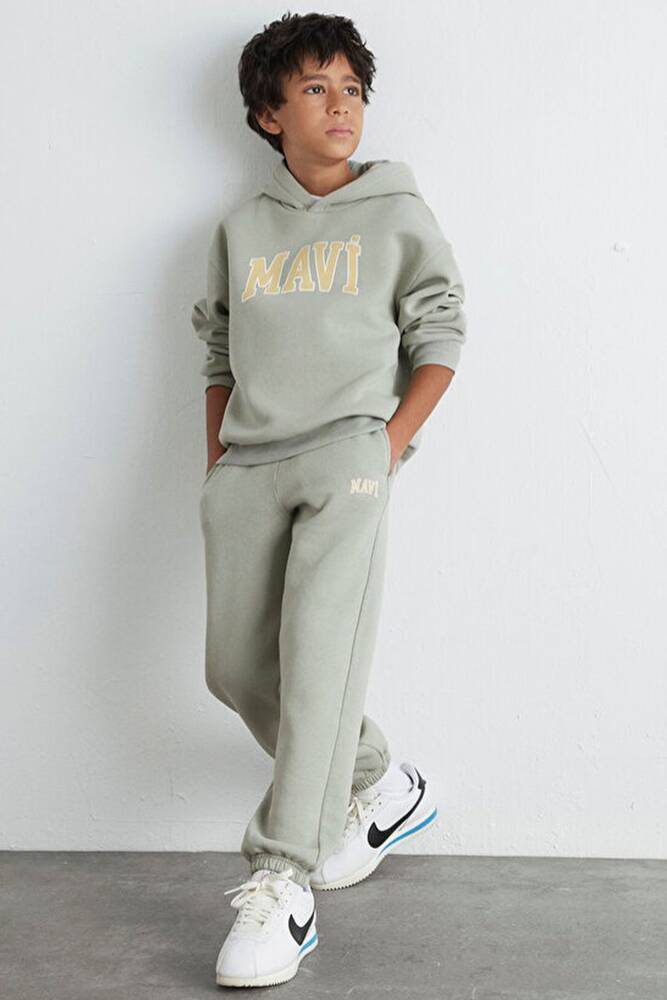 Erkek Çocuk Mavi Logo Baskılı Eşofman 6010000-70155 Yeşil 