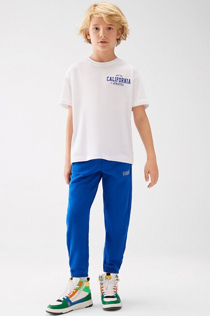 Erkek Çocuk Mavi Logo Baskılı Eşofman Altı 6010004-70896 Mavi (2)