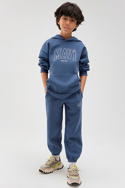 Erkek Çocuk Mavi Logo Baskılı Eşofman Altı 6010009-70871 Mavi (2)