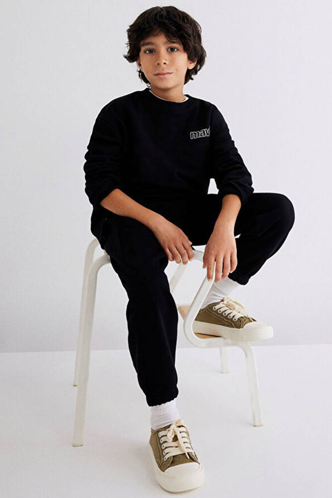 Erkek Çocuk Mavi Logo Baskılı Sweat 6S10034-900 Siyah 