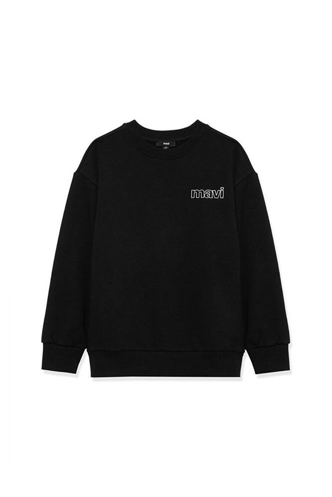 Erkek Çocuk Mavi Logo Baskılı Sweat 6S10034-900 Siyah 
