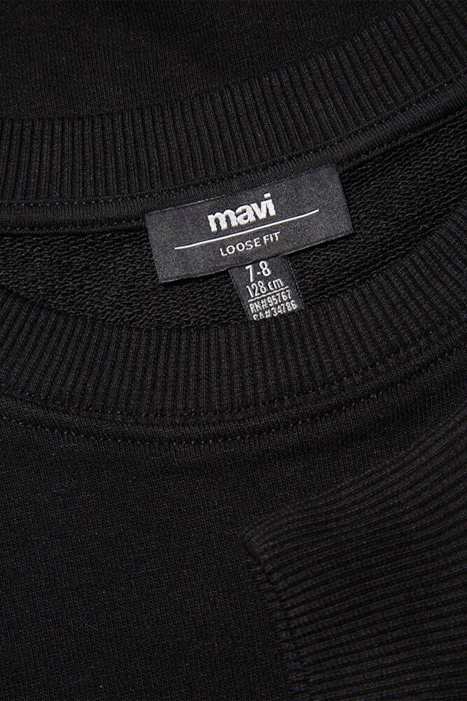 Erkek Çocuk Mavi Logo Baskılı Sweat 6S10034-900 Siyah 