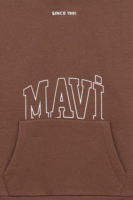 Erkek Çocuk Mavi Logo Baskılı Sweat 6S10053-70243 Kahve - Thumbnail