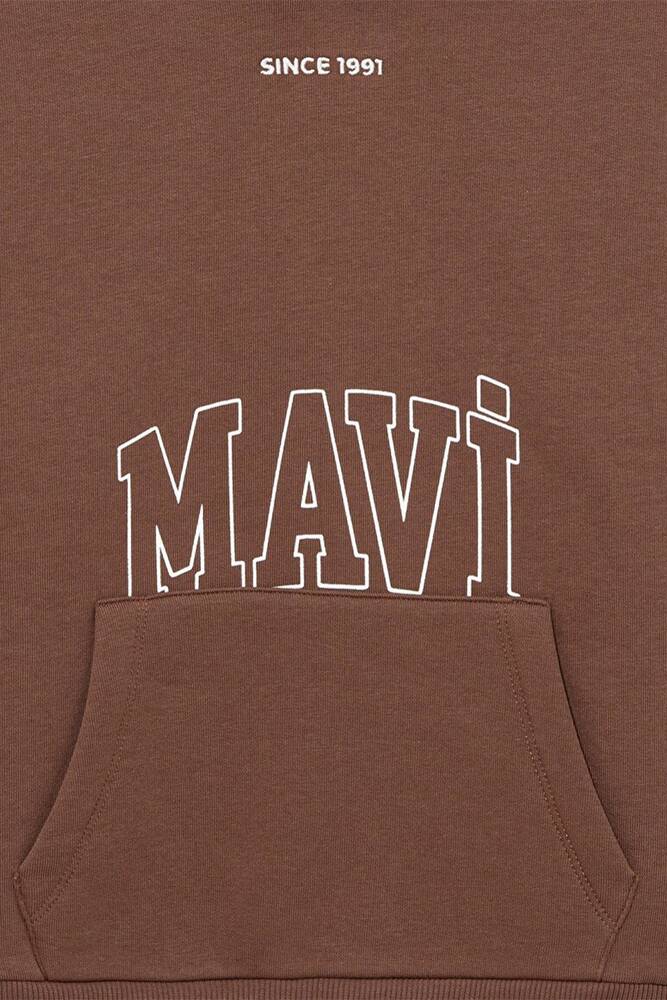 Erkek Çocuk Mavi Logo Baskılı Sweat 6S10053-70243 Kahve 