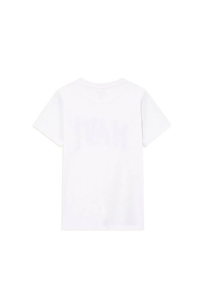 Erkek Çocuk Mavi Logo Baskılı Tişört 6610030-620 Beyaz 