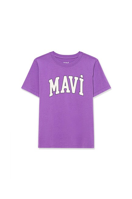 Erkek Çocuk Mavi Logo Baskılı Tişört 6610030-70606 Mor (3)