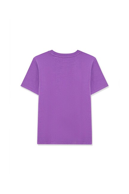 Erkek Çocuk Mavi Logo Baskılı Tişört 6610030-70606 Mor - Thumbnail