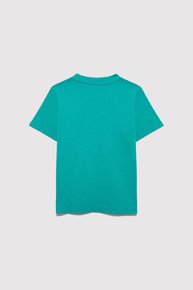 Erkek Çocuk Mavi Logo Baskılı Tişört 6610030-71711 Yeşil 