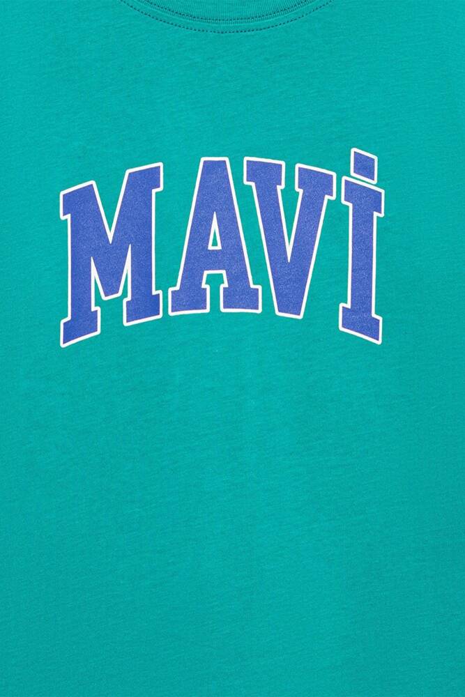 Erkek Çocuk Mavi Logo Baskılı Tişört 6610030-71711 Yeşil 