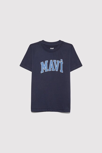Erkek Çocuk Mavi Logo Baskılı Tişört 6610030-82318 Lacivert (1)