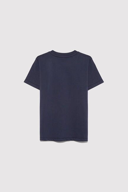 Erkek Çocuk Mavi Logo Baskılı Tişört 6610030-82318 Lacivert (2)